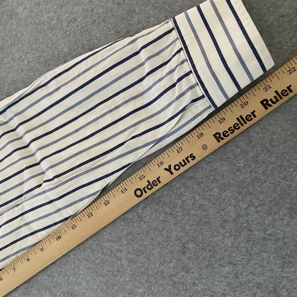 Wrangler Classic Button Up Long Sleeve Western Shirt Men's XL Blue White Striped - Picture 11 of 14